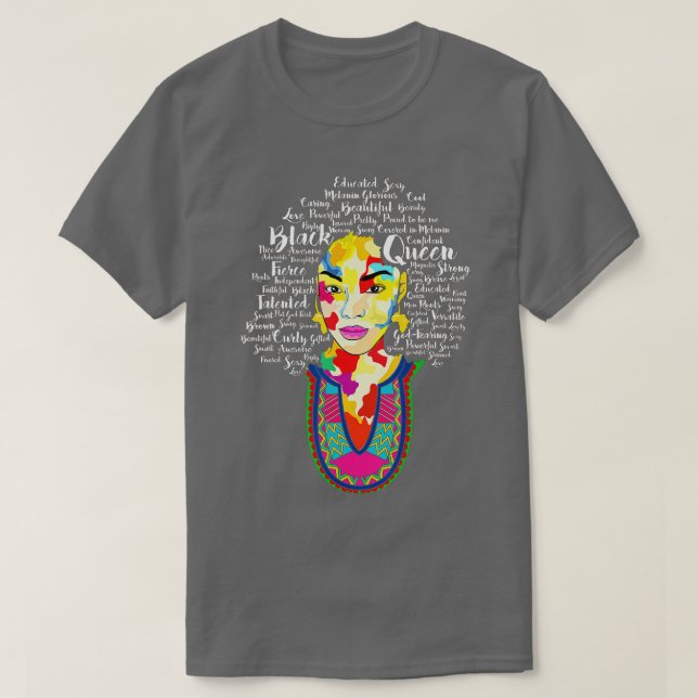 Black Queen Shirt Black History Month African Amer (Design Front)