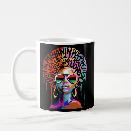 Black Queen Strong Words Afro Coffee Mug