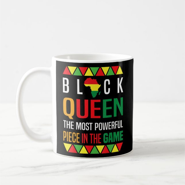 Black Queen The Most Powerful Piece Black History  Coffee Mug (Left)