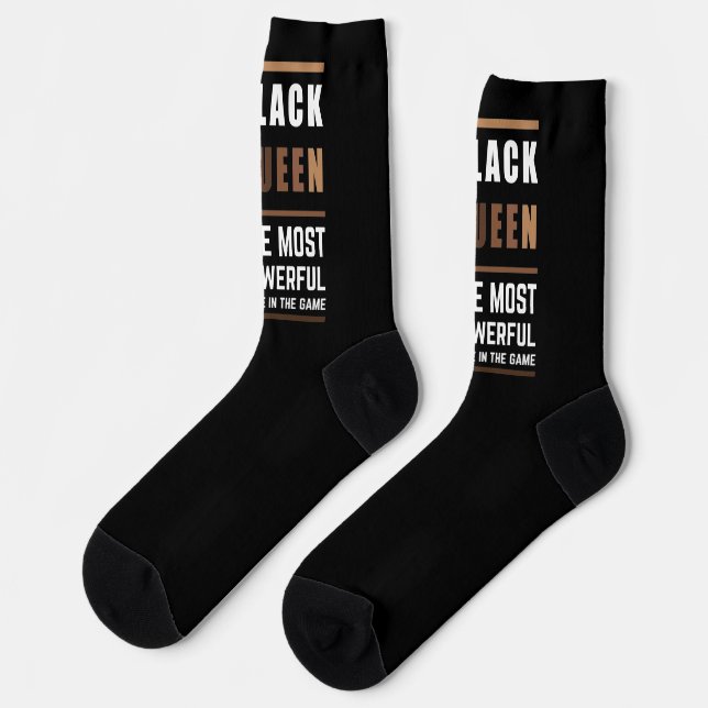Black Queen The Most Powerful Piece In The Game 1 Socks (Left)