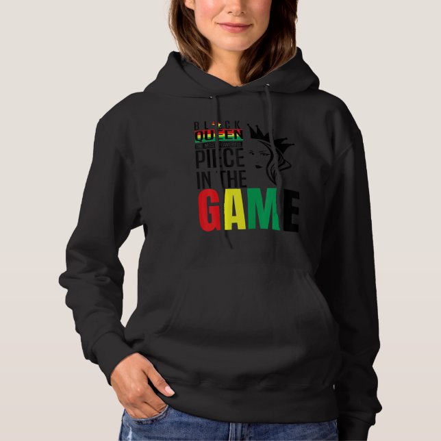 Black Queen The Most Powerful Piece The Game Black Hoodie (Front)