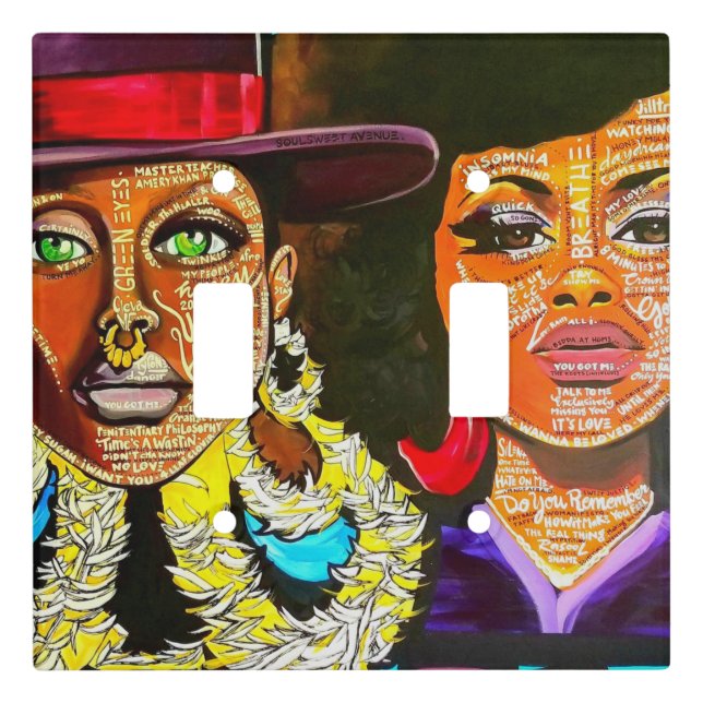 Black Queens Light Switch Cover (Front)