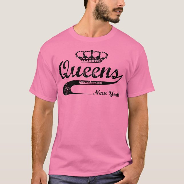 Black - Queens, New York City NYC T-Shirt (Front)