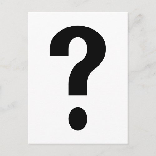 Black Question Mark Postcard