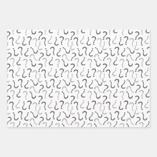 Black question mark seamless pattern wrapping paper sheets