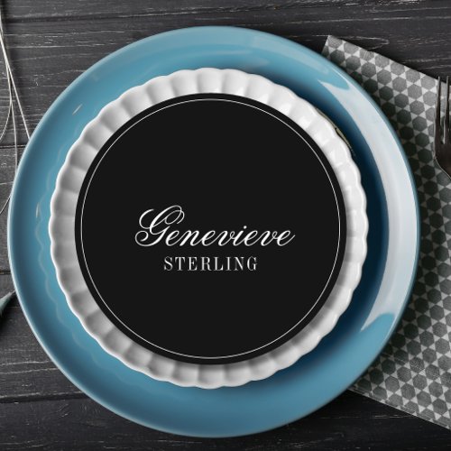 Black Quiet Formal Round Wedding Guest Place Program