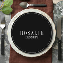 Black Quiet Formal Round Wedding Guest Place