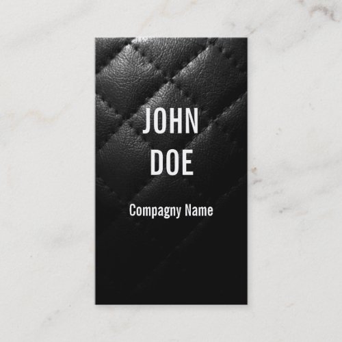 Black Quilted leather Business Card Template