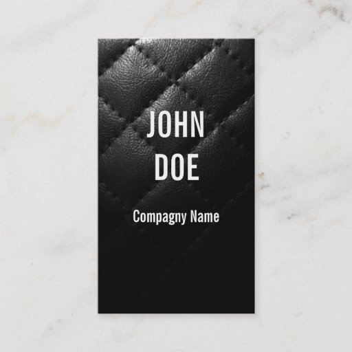 Customizable Black Quilted leather Business Card Template