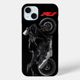 Black R1 Sportsbike Motorcycle iPhone 15 Plus Case