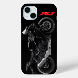 Black R1 Sportsbike Motorcycle  iPhone 15 Plus Case