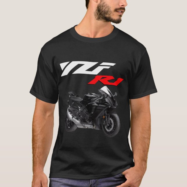 Black R1 Sportsbike Motorcycle T-Shirt (Front)