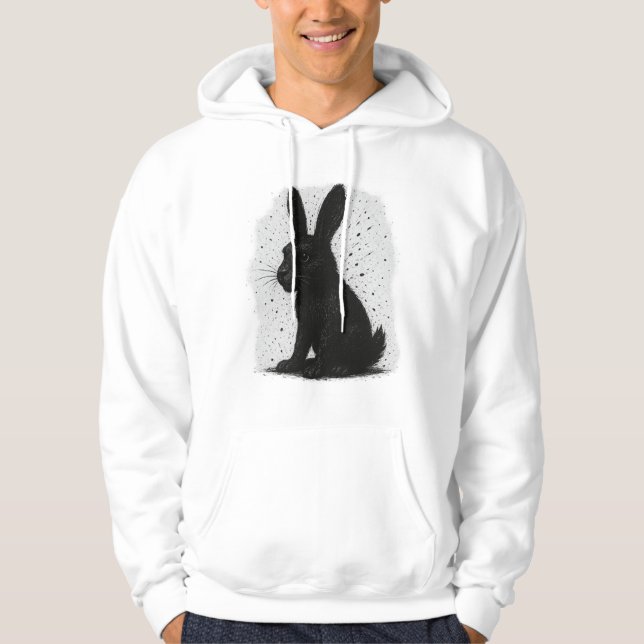 Black rabbit hoodie (Front)