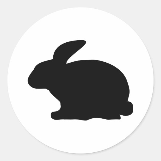black rabbit icon classic round sticker | Zazzle.com