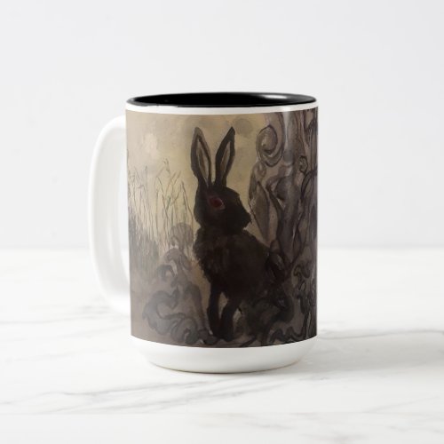 Black Rabbit of Inle Two_Tone Coffee Mug