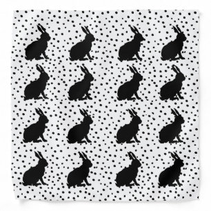 Black Rabbit Silhouette Easter Bunny Bandana