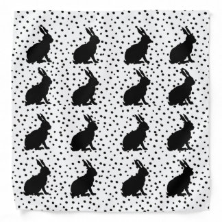 Black Rabbit Silhouette Easter Bunny Bandana