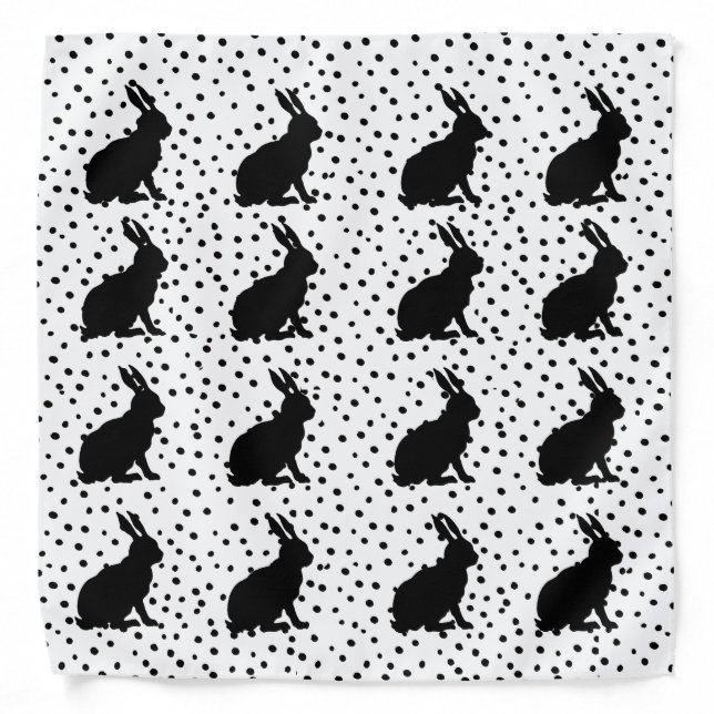 Black Rabbit Silhouette Easter Bunny Bandana (Front)