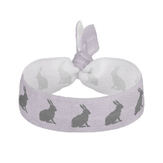 Black Rabbit Silhouette Easter Bunny Elastic Hair Tie