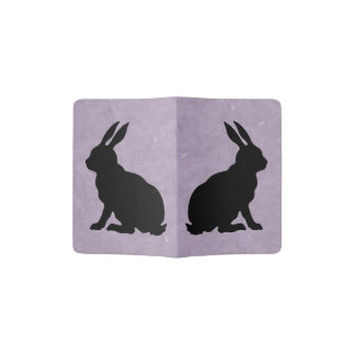 Black Rabbit Silhouette Easter Bunny Passport Holder