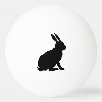 Black Rabbit Silhouette Easter Bunny Ping-Pong Ball | Zazzle