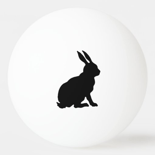 Black Rabbit Silhouette Easter Bunny Ping-Pong Ball | Zazzle