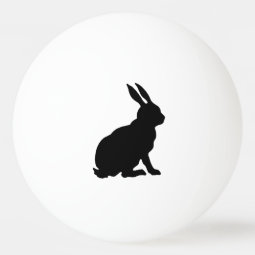 Black Rabbit Silhouette Easter Bunny Ping-Pong Ball | Zazzle
