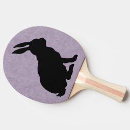 Black Rabbit Silhouette Easter Bunny Ping Pong Paddle | Zazzle