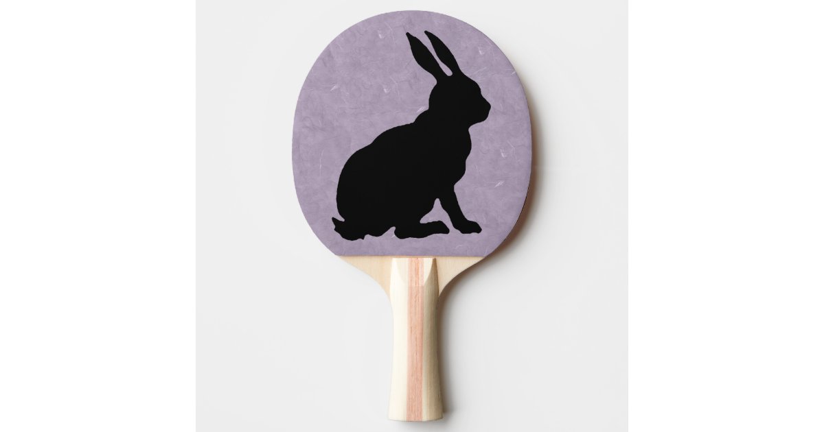 Black Rabbit Silhouette Easter Bunny Ping Pong Paddle | Zazzle