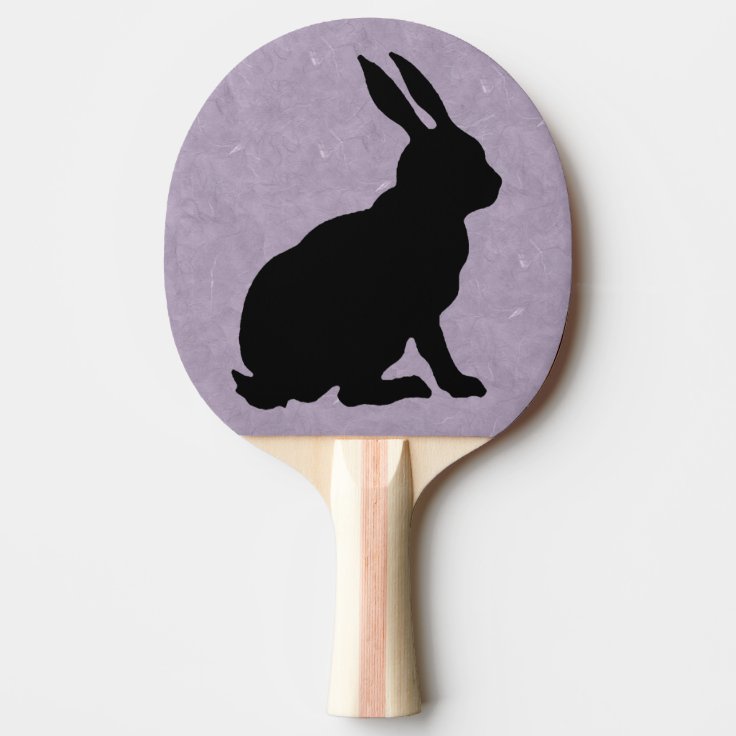 Black Rabbit Silhouette Easter Bunny Ping Pong Paddle | Zazzle