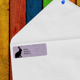 Black Rabbit Silhouette Marbled Purple Label