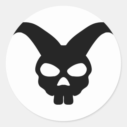 black rabbit skull classic round sticker