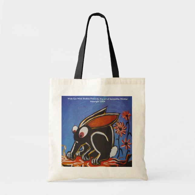 black rabbit tote bag (Front)