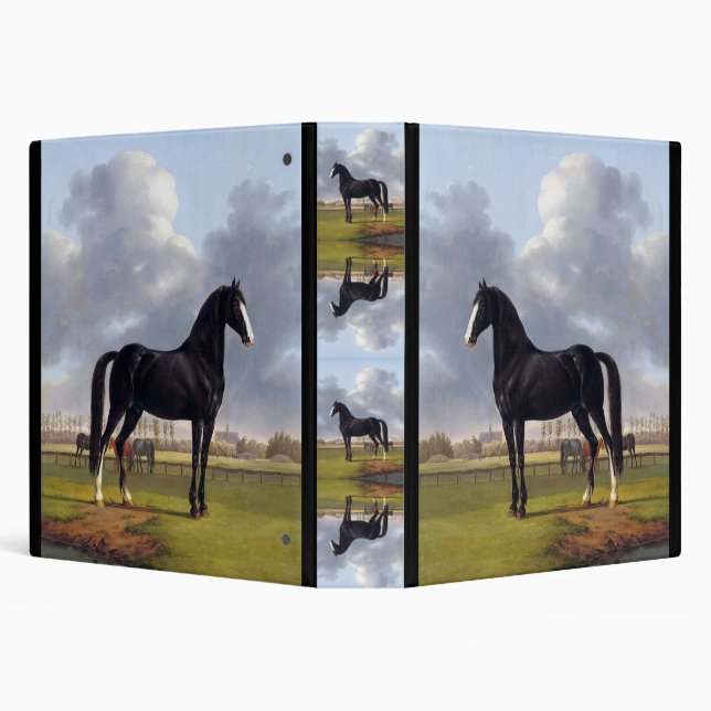 Black Race Horse circa 1828 3 Ring Binder (Background)