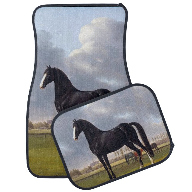 Black Race Horse circa 1828 Car Floor Mat (Set)