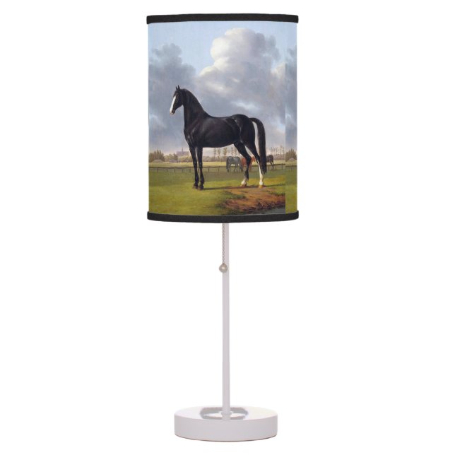 Black Race Horse circa 1828 Table Lamp (Front)