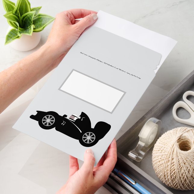 Black Racing Car Design Any Colour Background Envelope Mailers (Desk)