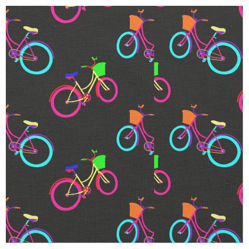 black rainbow bikes colorful bicycles fabric