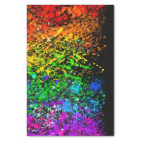 Black Rainbow Color Paint Splatter Colorful Tissue Paper