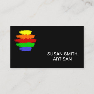 Black Rainbow Color Palette Business Card
