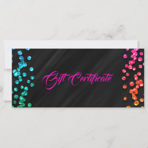 Black Rainbow Confetti Dots Gift Certificate