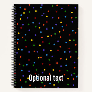 Black Rainbow Confetti Dots Notebook