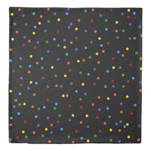 Black Rainbow Dots Pattern Confetti Duvet Cover