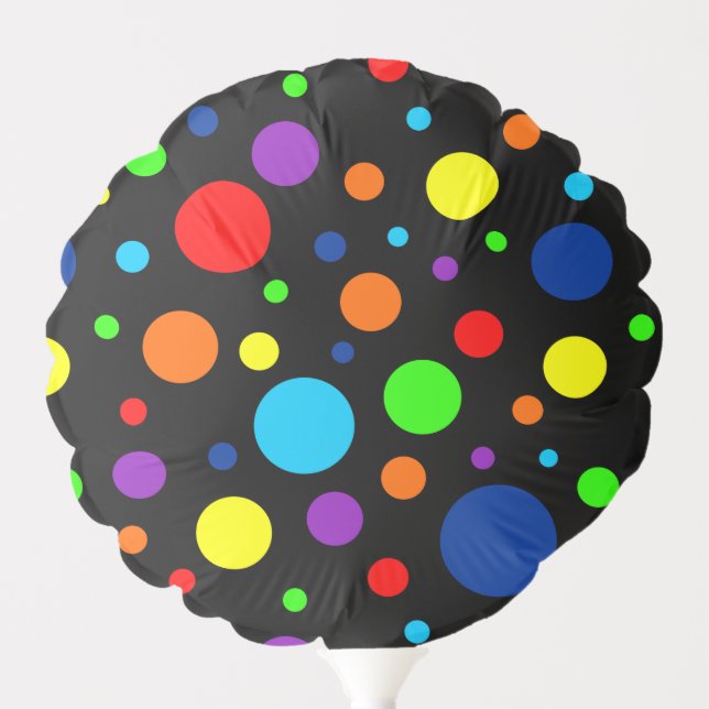 Black Rainbow Spots Balloon (Front)