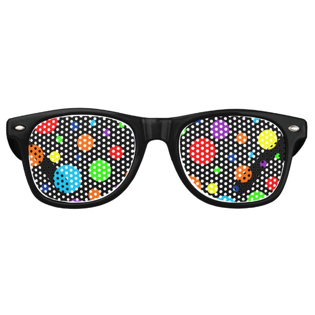Black Rainbow Spots Party Shades (Front)
