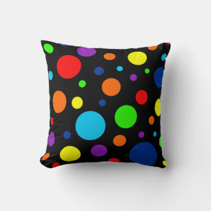 Black Rainbow Spots Pillow