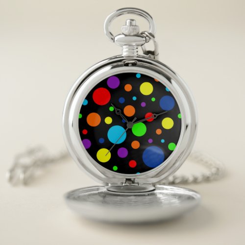 Black Rainbow Spots Pocket Watch