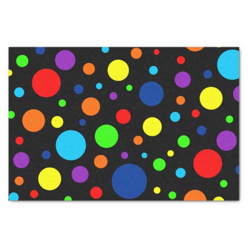 Black Rainbow Spots Tissue Paper