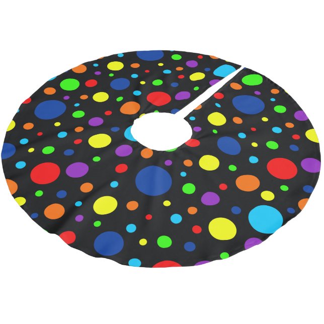 Black Rainbow Spots Tree Skirt (Angled)