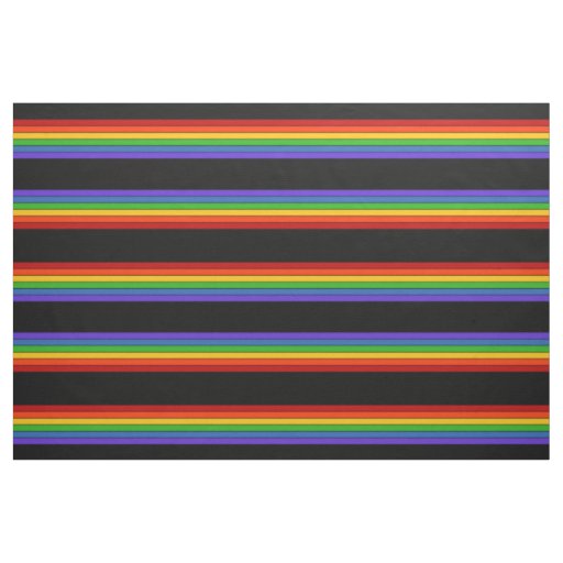Black Rainbow Stripe Pattern Fabric
